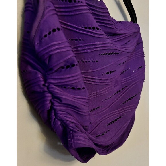 Women’s High Waisted Violet Textured One Shoulder 2pc Skirt Set . - Picture 8 of 9